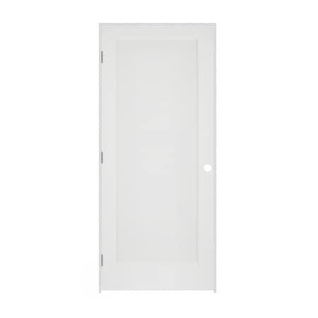Codel Doors 28" x 80" x 1-3/8" Primed 1-Panel Interior Flat Panel Door with Ovolo Bead 4-9/16" RH Prehung Door 2468pri8020RH26D4916